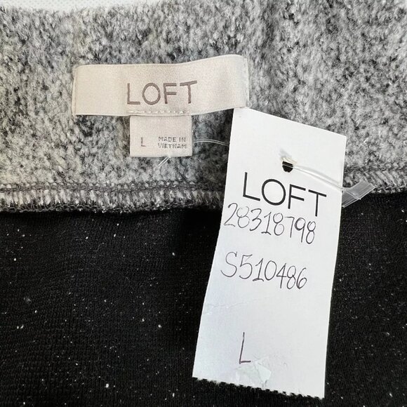 NWT Loft Women's Gray Soft Fuzzy Elastic Waist With Drawstring Mini Skirt Size L - Picture 5 of 8